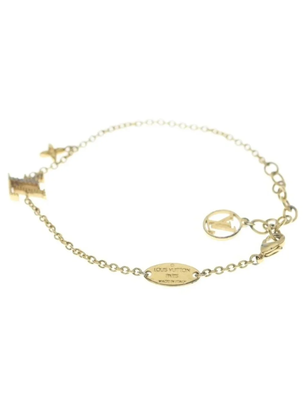Louis Vuitton LV Iconic Blurscuffs Cut Gold Rhinestone Bracelet